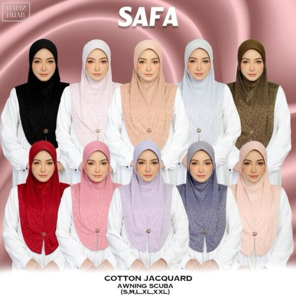 TUDUNG SARUNG SAFA COTTON JACQUARD AWNING SCUBA (S,M,L,XL,XXL) – HIJAB